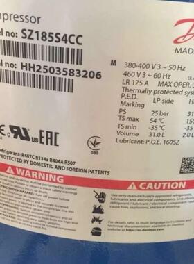SZ185S3VC SZ185S4CC SZ185W4PD 15匹丹佛斯压缩机