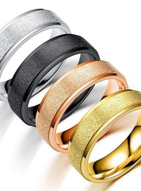 新款韩版钛钢磨砂戒指不掉色男士潮人百搭指环女个性学生情侣尾戒