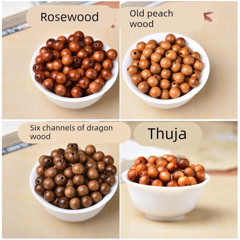 木质大孔珠子散珠盘玩手串手炼配饰项炼手工串珠材料手串配件