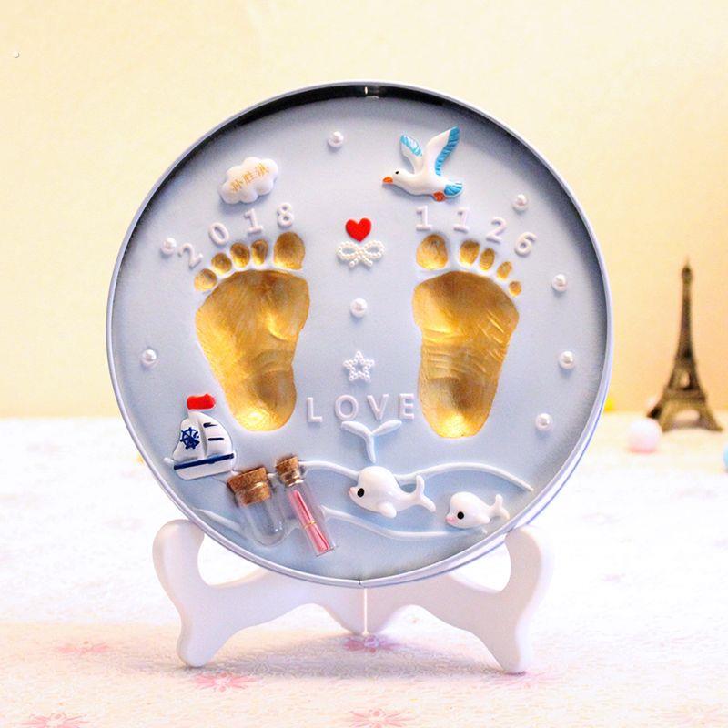 宝宝手足印泥周岁礼物新生婴儿童手模手脚印泥满月胎毛纪念品