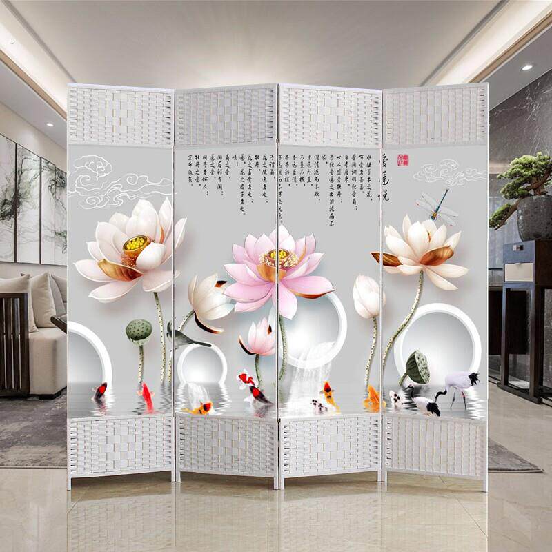 中式简易屏风隔断折屏客厅卧室遮挡简约现代折叠移动办公家用屏障