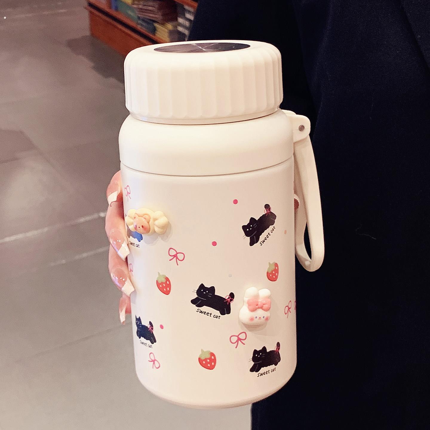 保温杯大容量女生高颜值316不锈钢带茶隔水杯女2025新款便携水壶