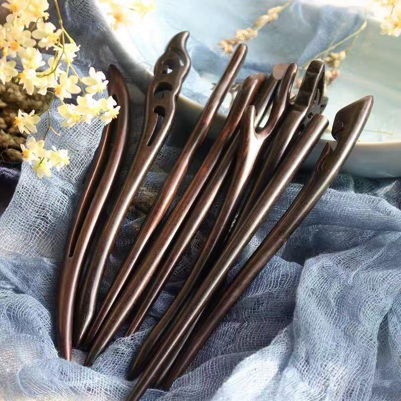 纯桃木簪子古风桃木发簪女丸子头盘发神器发钗高级感手工木渐