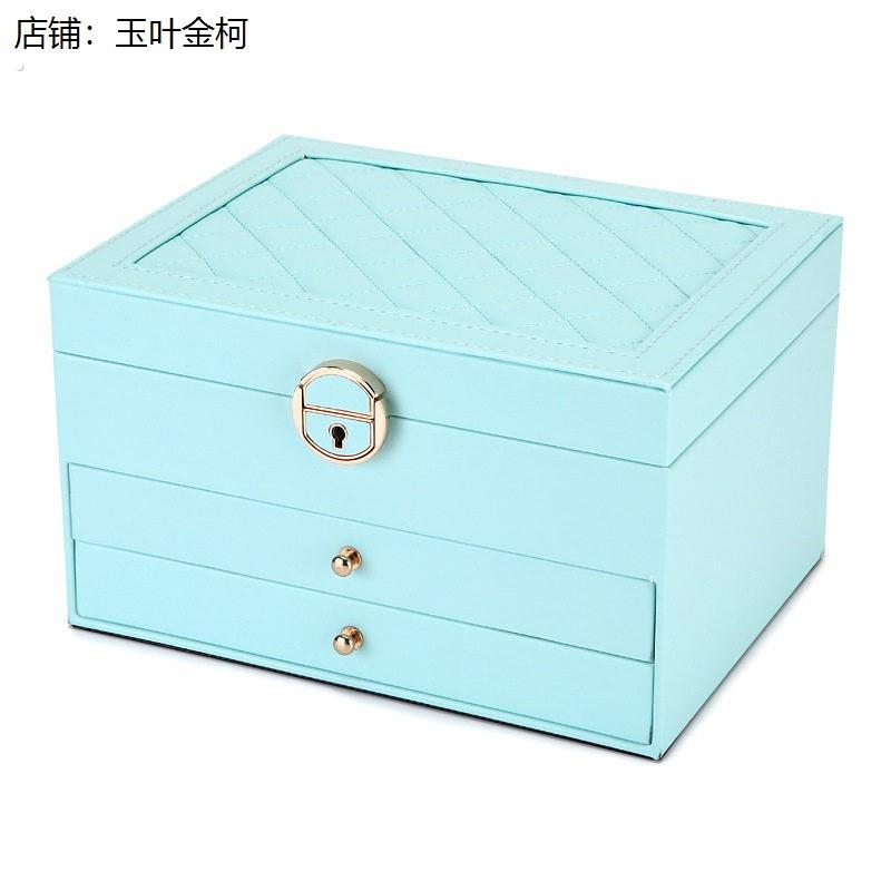 特别好看的收纳盒链耳环珠宝优质皮革大容量多层抽屉式饰品收纳盒