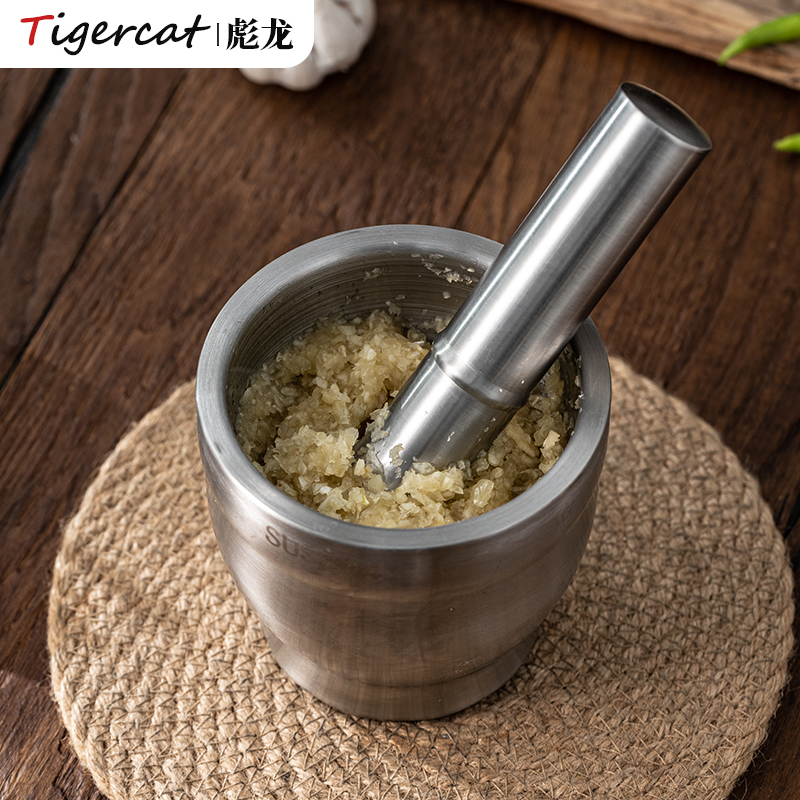 304不锈钢捣蒜器家用捣碎罐手动研磨蒜泥器蒜臼子捣药器研钵擂钵