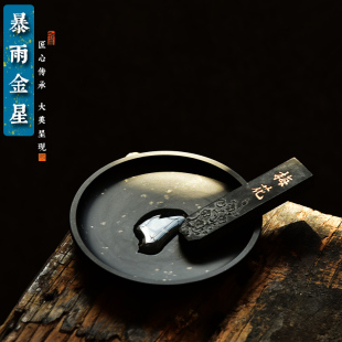 精品歙砚手工雕刻墨香四溢带盖砚台天然原石高档收藏摆件高端砚台