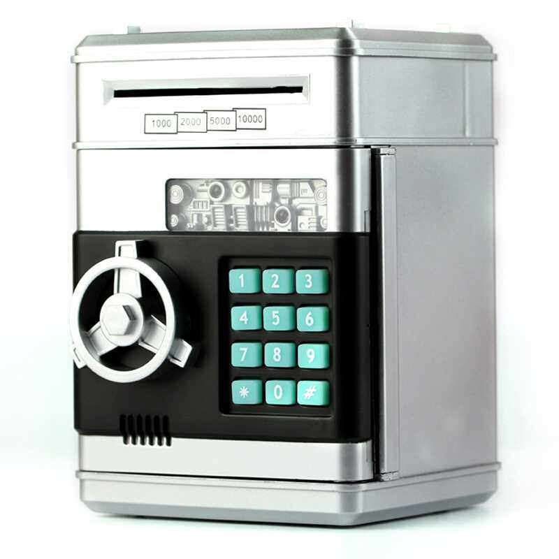 ATM存钱罐 银色大号中文语音储钱罐 密码储蓄罐零钱罐硬币纸币创