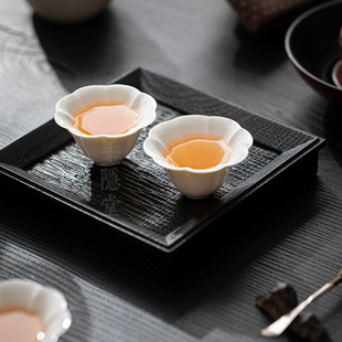 圭隐堂手工羊脂玉瓷茶杯家用复古主人杯个人单杯品茗杯白瓷功夫杯