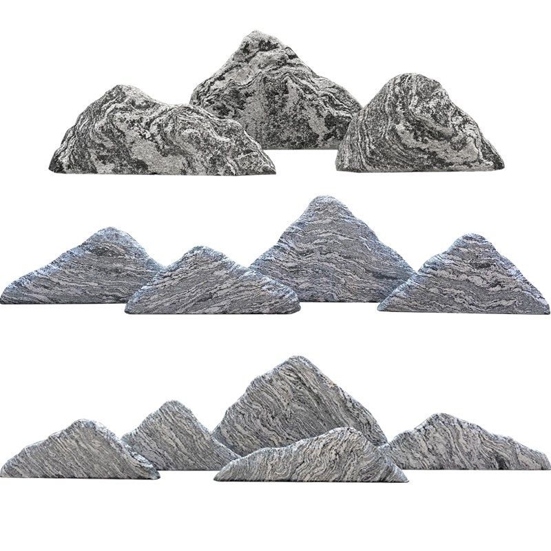 雪浪石切片组合室内庭院枯山水造景观石大型假山风景石泰山小石头