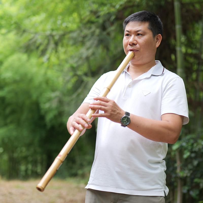 舒厚槐 湘妃竹洞箫乐器八孔萧 花斑竹老料素款 专业大舞台洞箫