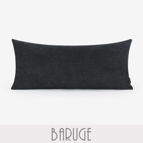 深灰色暗纹腰枕W纹长条枕复古沙发头枕棉麻质感酒店样板间靠垫套