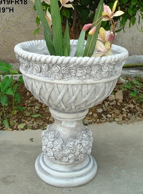 欧式礼品雕塑摆设工艺实用家居摆件时尚创意装饰品玫瑰花花盆花器