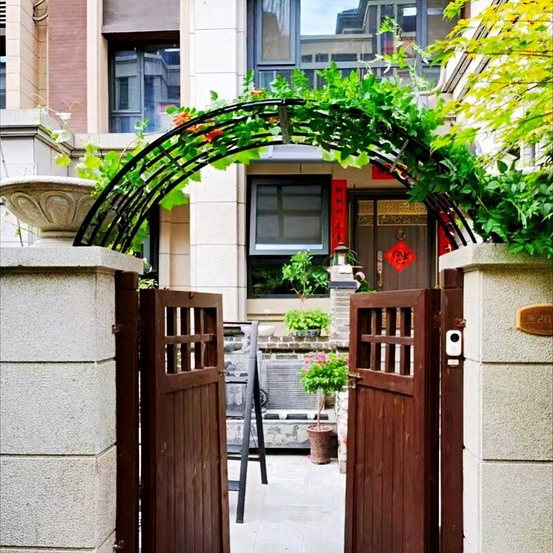 欧式铁艺庭院门拱门别墅拱门花架爬藤架庭院拱型门别墅门垛拱门架