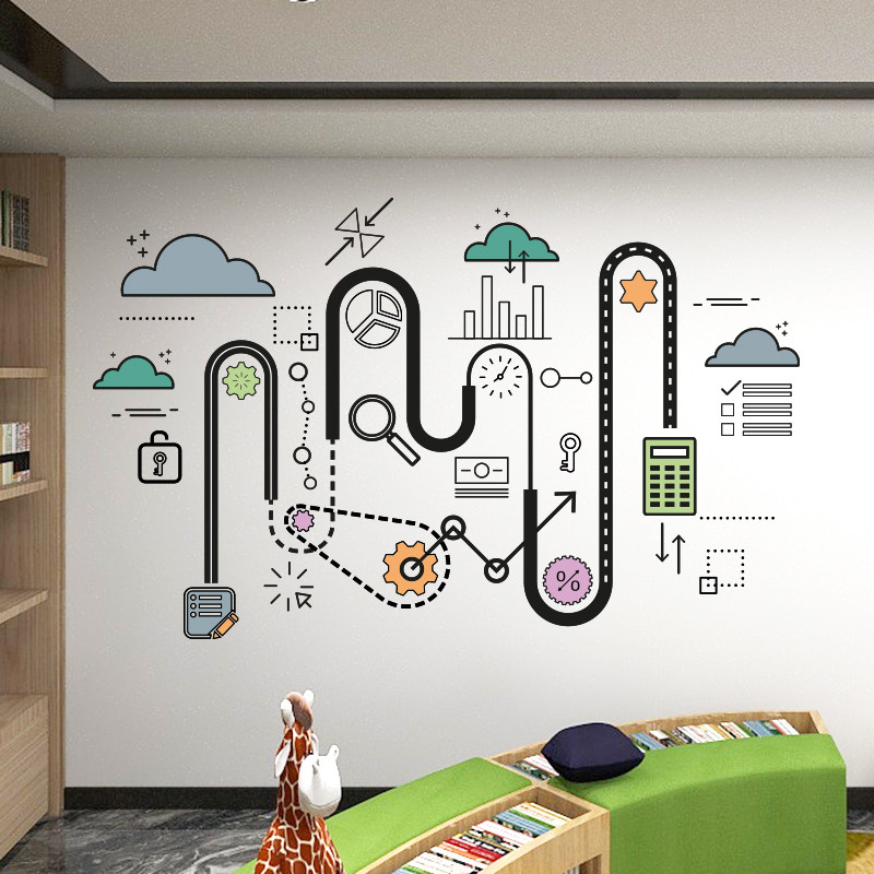 防水好贴云计算机网络互联网办公室背景墙装饰IT培训室贴纸画机房,家居饰品,软装墙贴,淘宝优惠券,粉丝福利购,淘宝优惠卷