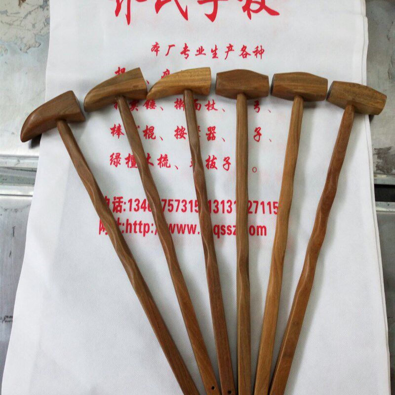 绿檀木捶 敲背锤按摩背部全身按摩锤木制厂家直供