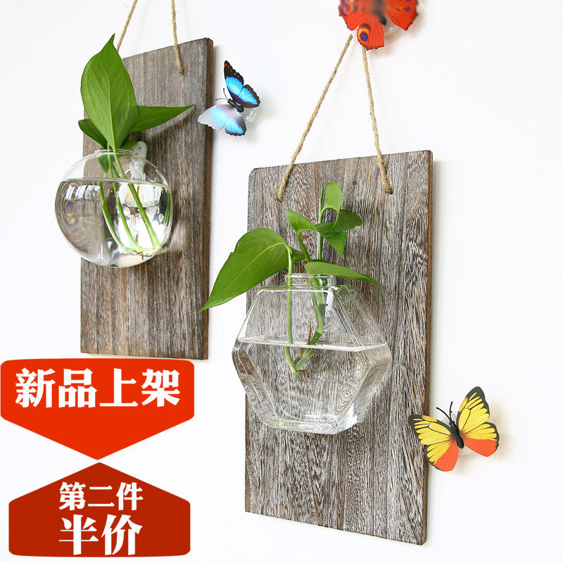 透明壁挂水培植物玻璃瓶 创意家居墙壁装饰绿萝悬挂小花瓶小鱼缸