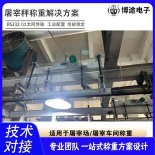 屠宰场轨道秤猪牛羊悬轨吊秤商用静动态挂钩电子秤称重解决方案