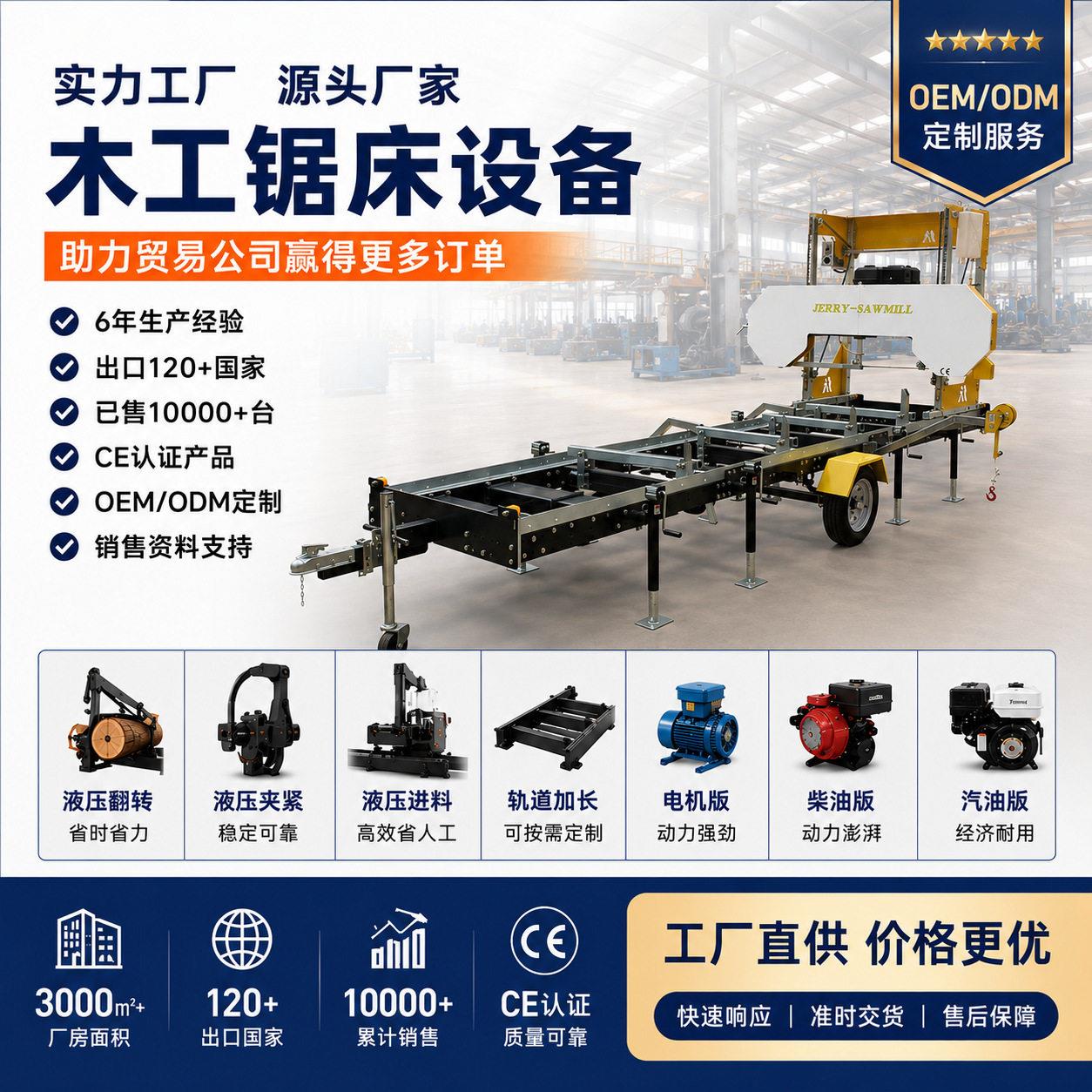 重移动JR59、JR型卧式门锯机原料木纵向开带锯龙实木板材加工机械