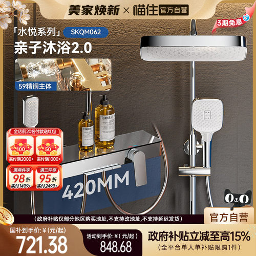 浪鲸钢琴键四功能电镀花洒套装