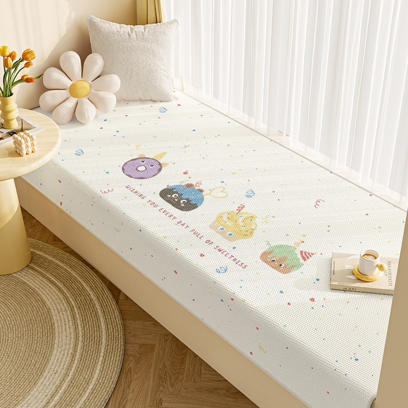 卡通冰丝飘窗垫窗台垫子儿童房新款夏季凉席阳台垫卧室四季可机洗
