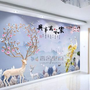 饰壁画 8D电视背景墙纸大气3d简约现代网红壁纸家用客厅影视墙布装