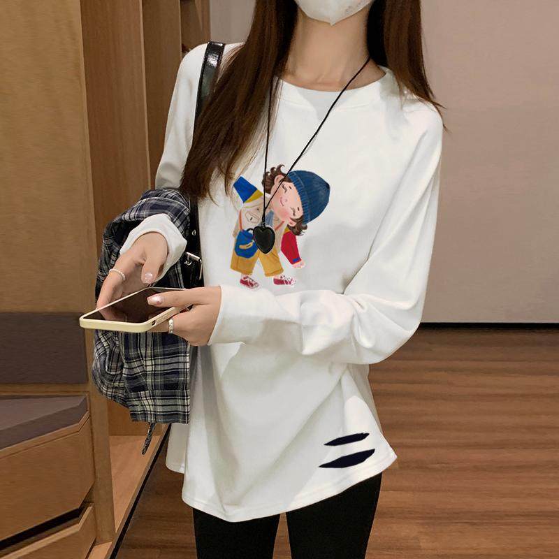 纯棉白色t恤女长袖2025春秋新款叠穿内搭宽松遮屁股中长款打底衫,女装/女士精品,大码套装,淘宝优惠券,粉丝福利购,淘宝优惠卷