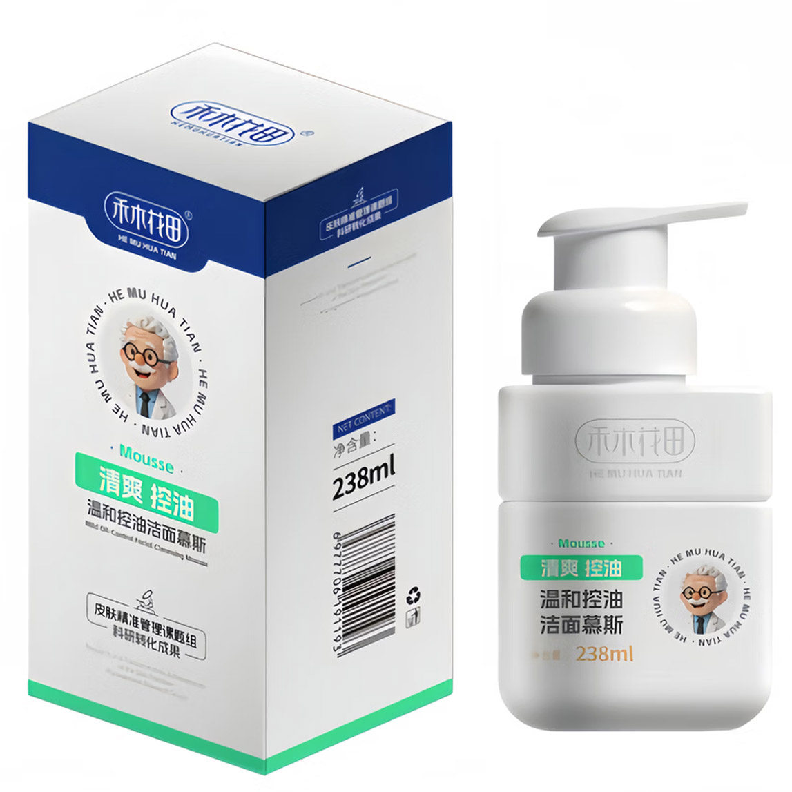 禾木花田温和控油洁面慕斯238ml