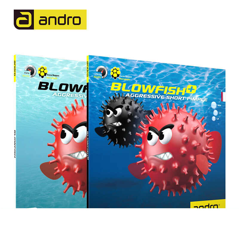 Andro岸度乒乓球胶皮球拍正胶套胶气泡鱼毒河豚Blowfish+颗粒生胶