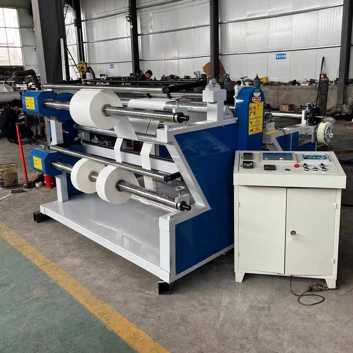 自动分切复卷机分条收卷机皮革薄膜分切布料PVC复卷机分条珍珠棉