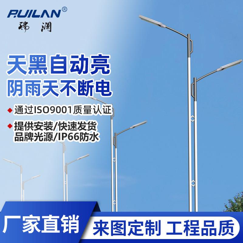 LED市电路灯 户外照明道路灯市电工程单臂双臂灯臂路灯6米8米10米