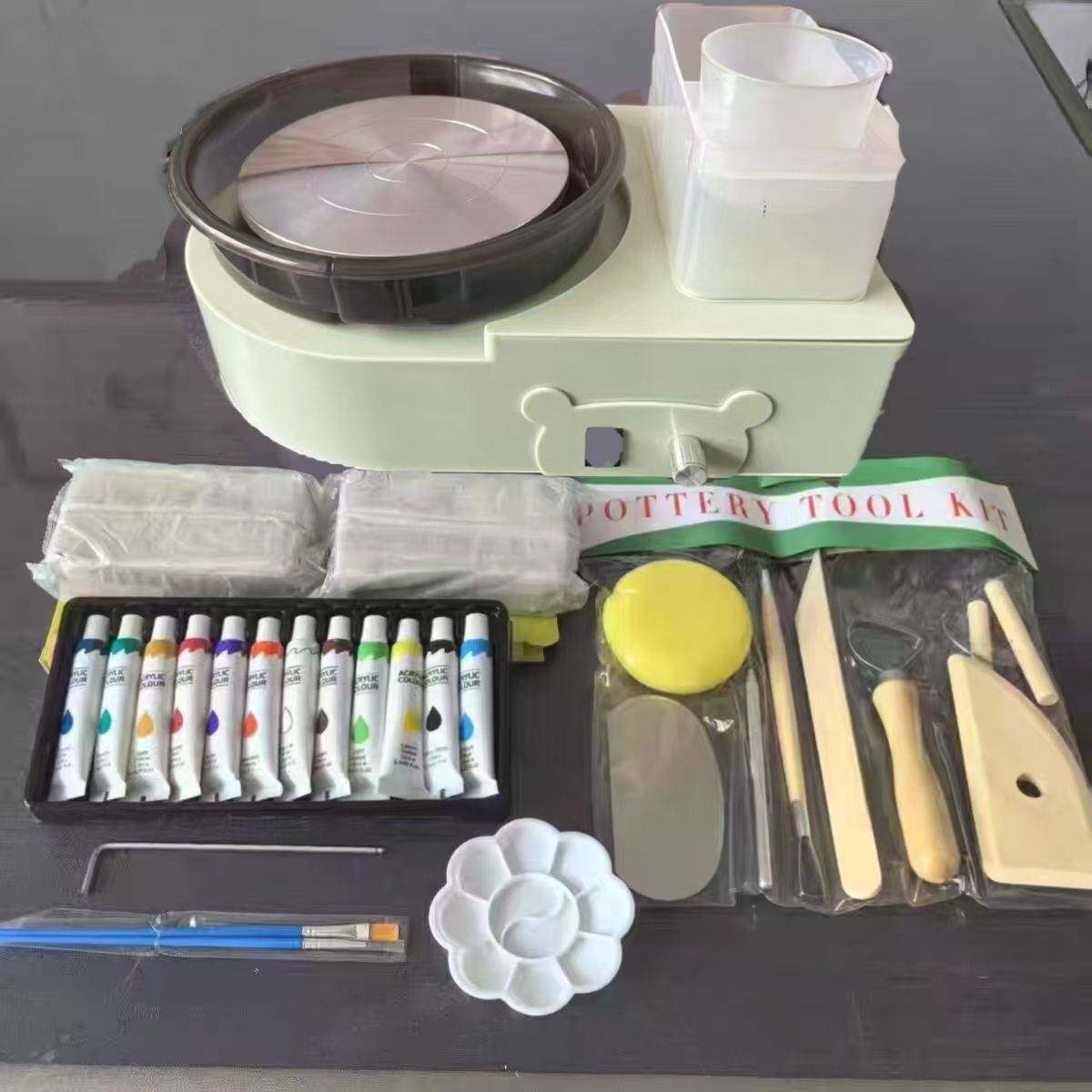 儿童成人小型大拉力拉坯机DIY学校家用桌面拉胚机插电陶瓷机制陶