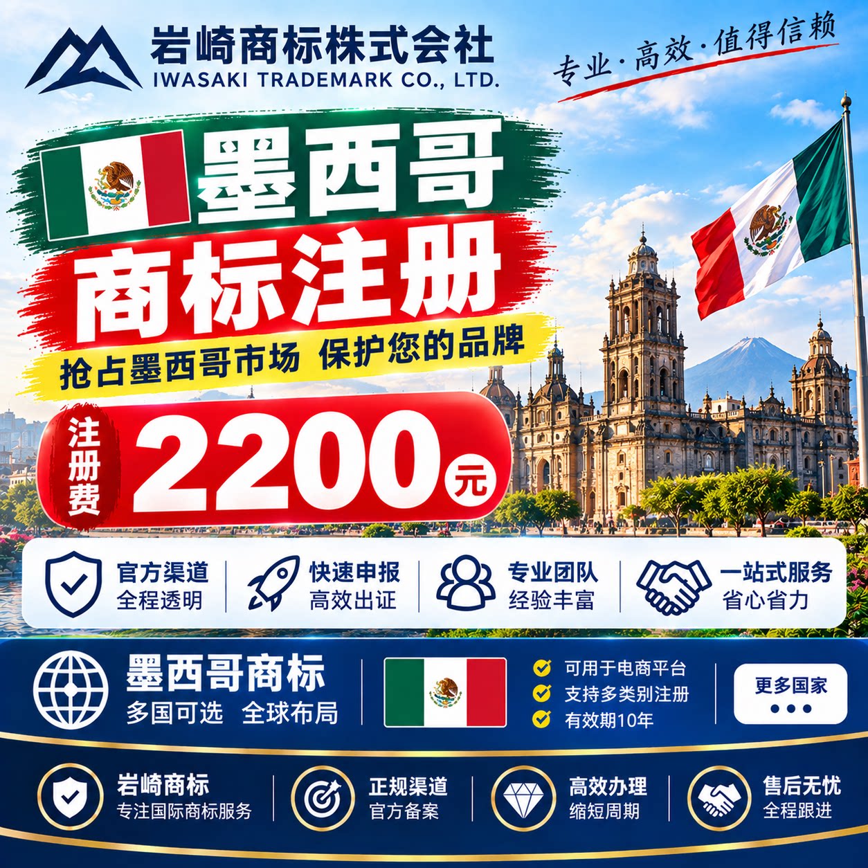 墨西哥商标注册申请转让复审国际俄罗斯韩国欧盟泰国亚马逊马德里
