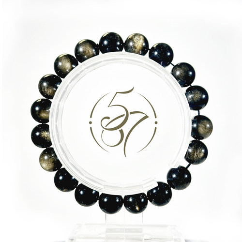 【要金石】天然金曜石手串