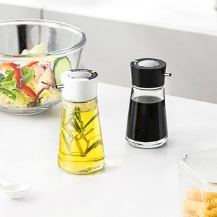 商用防漏玻璃油壶按压控量小油瓶厨房家用餐桌酱油醋瓶 ASVEL日式