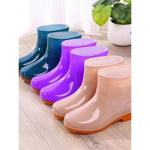 牛筋底雨鞋女士时尚短筒防滑水鞋成人外穿水靴防水牛津底雨靴胶鞋