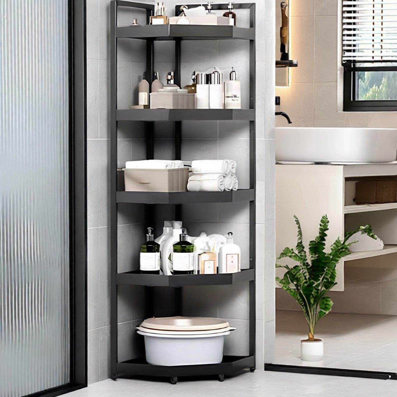 扇形扇形卫生间置物架子落地浴室用品多层三角收纳架洗漱台厕所