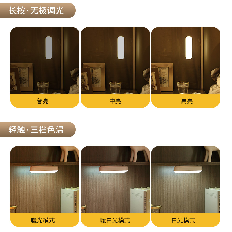 LED护眼长条灯酷毕台灯学生宿舍卧室床头充电灯管学习书桌USB插电