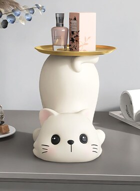 治愈系猫咪摆件入户玄关钥匙收纳家居装饰品客厅桌面乔欣新居礼品