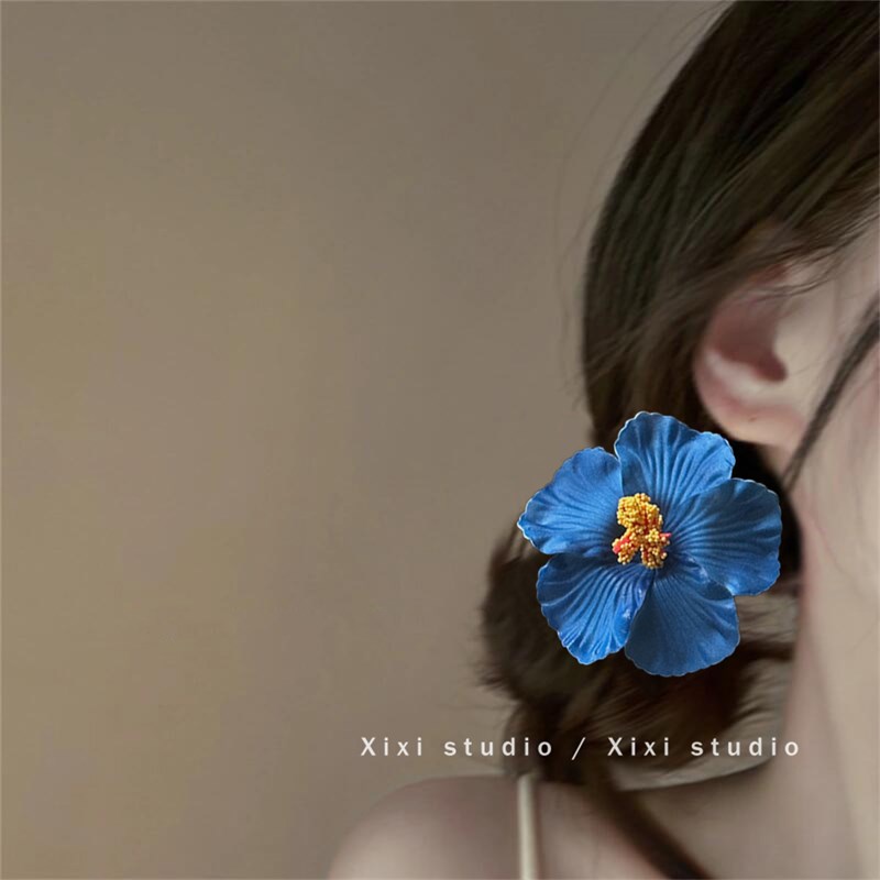 海边代表!氛围感扶桑花发夹!度假风刘海夹前额边夹盘发器碎发夹