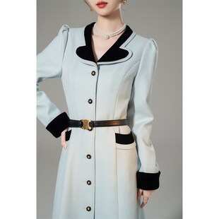 气质高级感春季 韩语琳法式 女2025新款 连衣裙秋款 大衣外套裙子 长袖