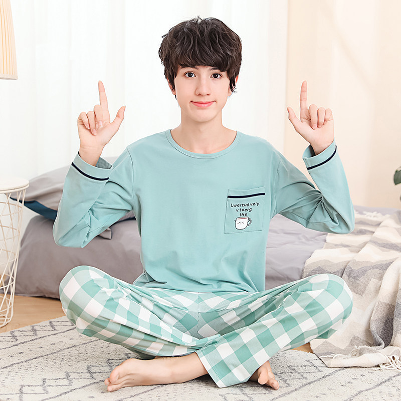 儿童睡衣男童春秋纯棉中大童空调服男孩薄款秋季长袖居家服套装潮