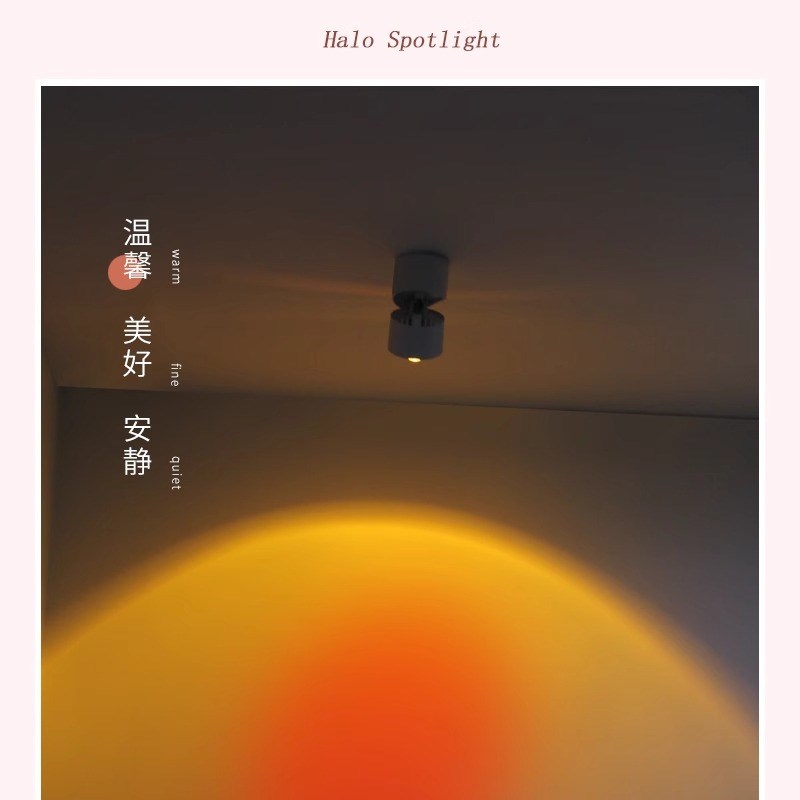 氛围灯日不落射灯商铺照明可调角度洗墙家用客厅玄关处照画夕阳灯