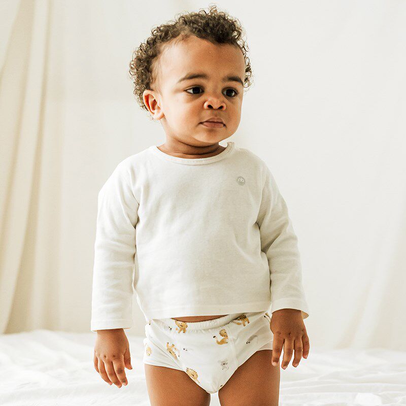 Nest Designs宝宝内裤幼儿男女小童弹力竹纤维可爱平角内裤2件装