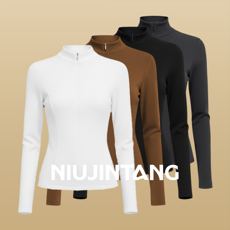 NJT2025秋冬“暖软小奶皮”贴身显瘦隐形拉链打底上衣AWZ12533