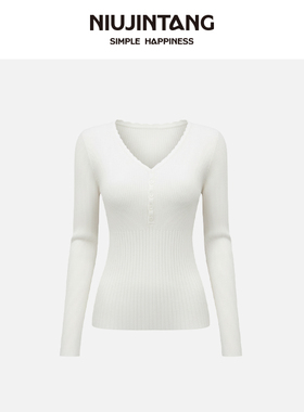 【NJT】2025年秋季时尚休闲显瘦V领慵懒风长袖针织毛衫HSD2562