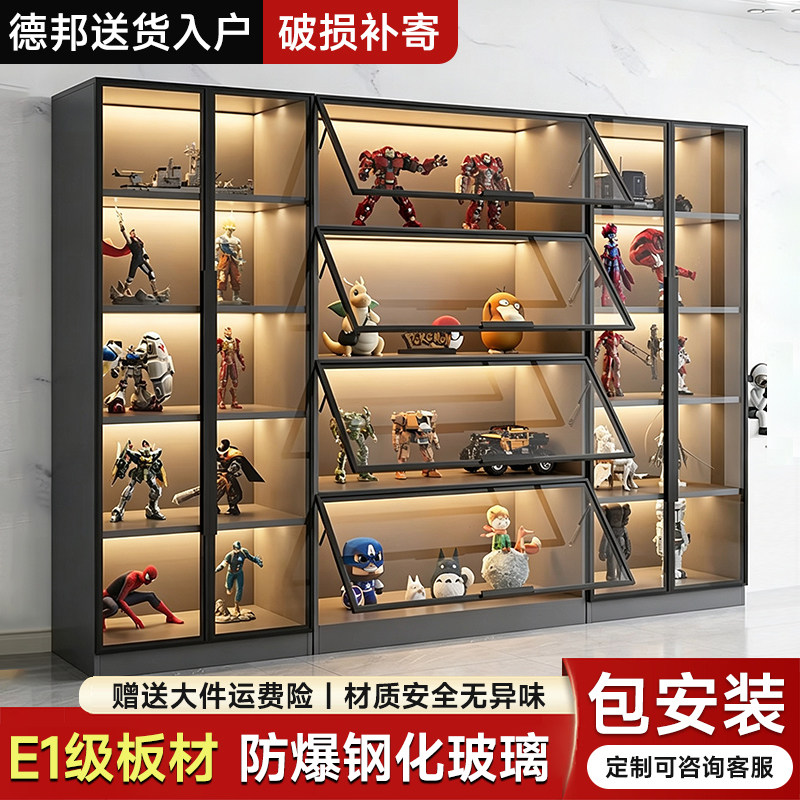 玻璃展示柜一体整墙可定制置物柜图片