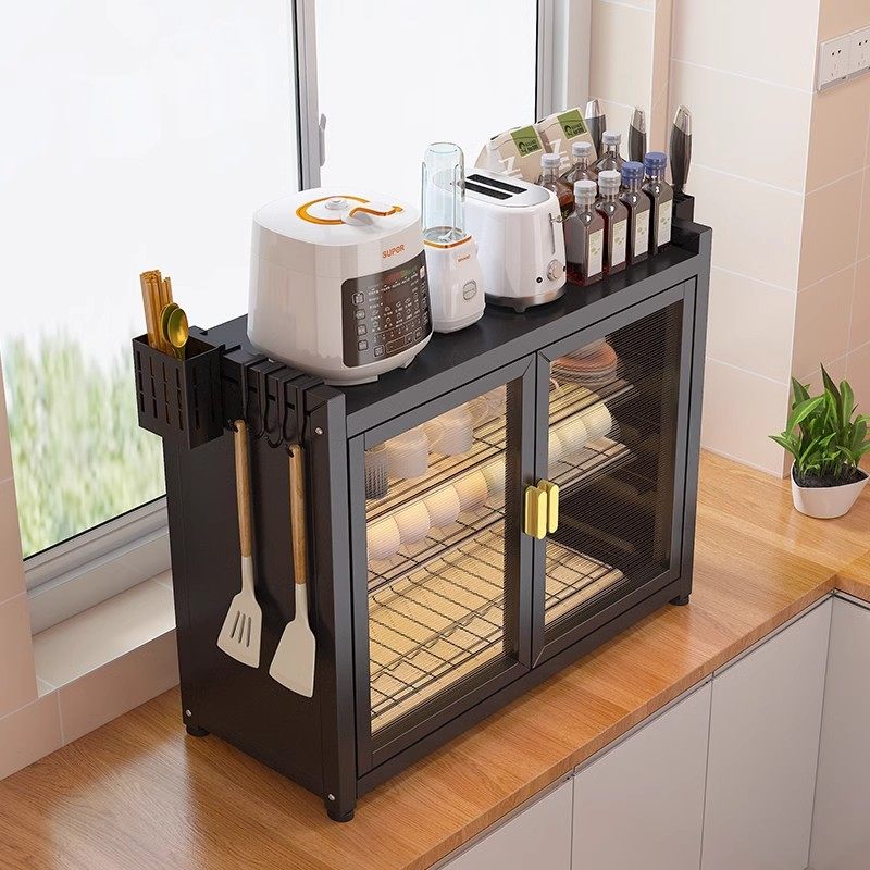 厨房多功能碗盘柜家用台面调料碗盘收纳柜带门置物架多层沥水置物,厨房/烹饪用具,碗架,淘宝优惠券,粉丝福利购,淘宝优惠卷