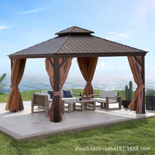 卢森堡3.65*3.65M户外铝合金凉亭家用别墅庭院花园遮阳防雨亭厂家