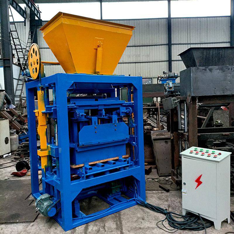 出口半自动制砖机QT4-24混凝土免烧空心砖机设备brickmachine