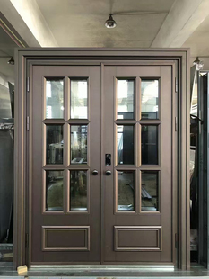 铸铝精雕玻璃别墅入户大门进户门农村自建房防盗门家用防爆铜门